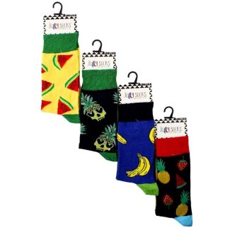Men's Funky Fruits Designs Socks (1 Pair Pack) - Asst