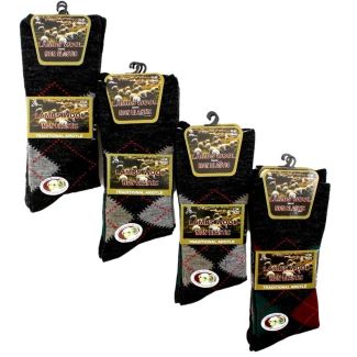 Men's Lambs Wool Blend Non-Elastic Socks (3 Pair Pack) - Asst