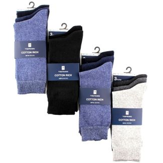 Men's Soft Cotton Rich Ankle Socks (3 Pack) - Asst 