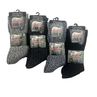 Men's Wool Blend Non Elastic Diabetic Socks - Assorted 
