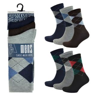 Men's Argyle Design Socks - Assorted (7-11)