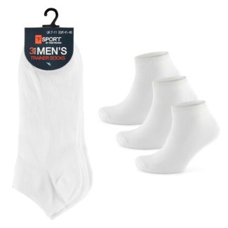 Mens 3 Pack White Trainer Socks