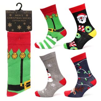 Mens Cotton Rich Christmas Design Socks (7-11)