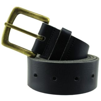 Men's Full Grain Extra Thick Leather Belts 1.5" Wide - Black (Medium)