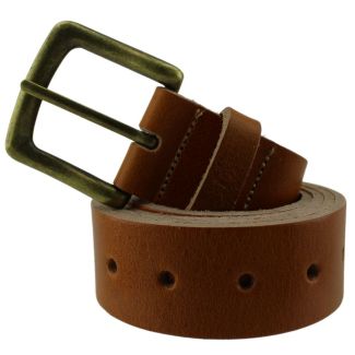 Men's Full Grain Extra Thick Leather Belts 1.5" Wide - Tan (Large)