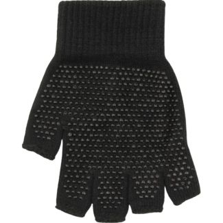 Mens Fresh Feel Fingerless Gripper Gloves - Black