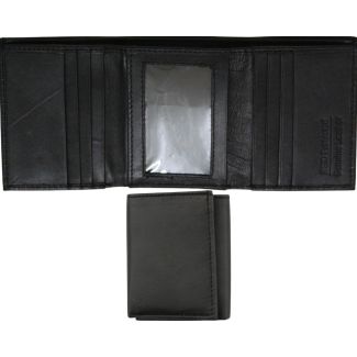 Mens Genuine Leather RFID Blocking Wallet- Black