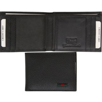 Mens RFID Secured Genuine Leather Wallet- Black
