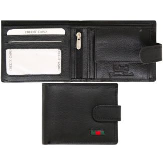 Mens Genuine Leather RFID Wallet- Black