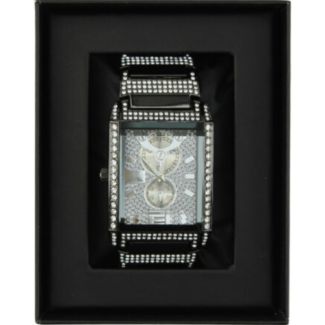 Men's NY London Rectangular Metal Bracelet Watch - Gun