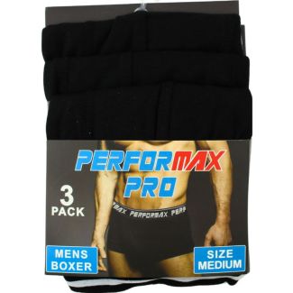 Men's Plain Cotton Rich Boxers (3 Pack) -Black (Large - 36-38")