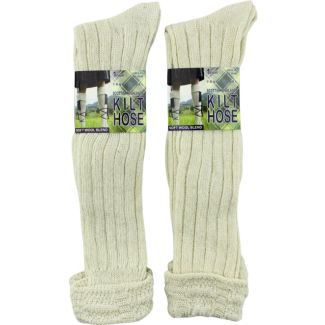 Traditional Scottish Highlands Hose Socks for Men(1  Pack) -White