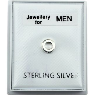 Men's Sterling Silver Circle Cut-Out Stud Earrings