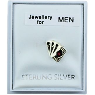 Men's Sterling Silver Playing Card Stack Stud Earrings