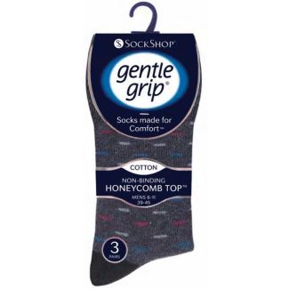 Men's "Urban Lair" Gentle Grip Ankle Socks (3 Pack) - Assorted