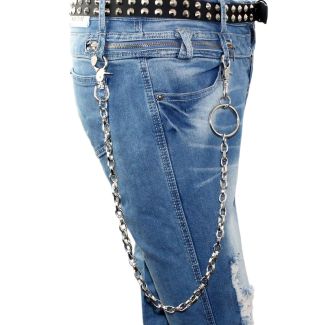 Metal Keychain With Small Links (Silver) - 4cm Ring