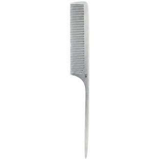 Metal Pin Tail Barber Hair Comb -  Silver - 25cm