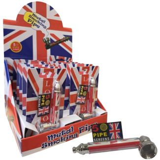 Metal Pipe With Silver Screens -  Union Jack  (7cm)