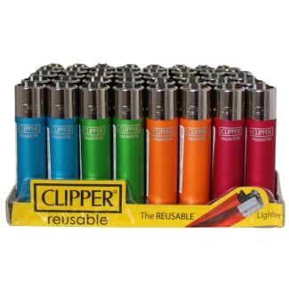 Wholesale Clipper Flint Reusable "Metallic Fluo" Design - Assorted 