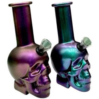 Metallic Color Skull Glass Waterpipe (5.5 inch) - Assorted