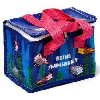 Minecraft Axolotl Zip Up Insulated Lunch Bag 