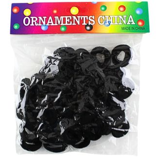 Mini Donut Jersey Elastics - Black (50pcs)