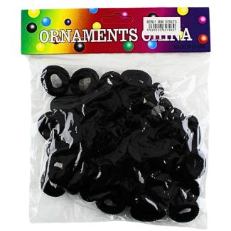 50pcs Black Jersey Hair Elastics Ponios - 2cm