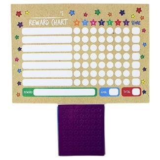 A4 Kids Reward Motivation Chart With Star Stickers - 8 Charts + 56 Colourful Stickers