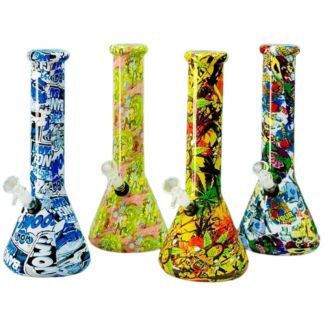 Mixed Design Glass Bong – 12.6 Inches