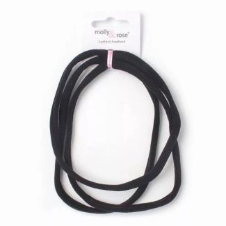 Molly & Rose Card Of 3 Sports Bandeau (8mm) - Black 