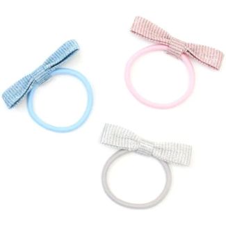 Glitter Hair Bow with Elastic - Assorted - 6.5cm