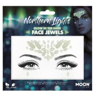 Wholesale Moon Glow In The Dark Face Jewels - Northern Lights 