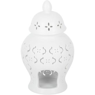Moroccan Lantern Cut-Out Ceramic Oil Burner & Wax Warmer - 23.5cm