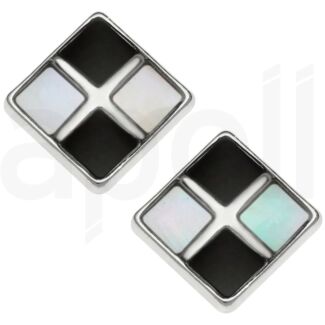 Mother of Pearl Shell Chequerboard  Stud Earrings