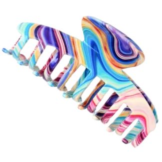 Multicoloured Swirl Print Sausage Clamp - 9.5cm