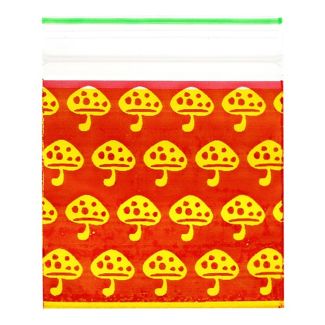 Wholesale Zipper Grip Seal Printed Resealable Bags - Mushroom (40x40mm)