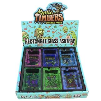Mystic Timbers Zombies Party Rectangle Glass Ashtray