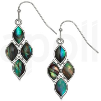 Natural Paua Shell Articulated Diamond Hook Earrings