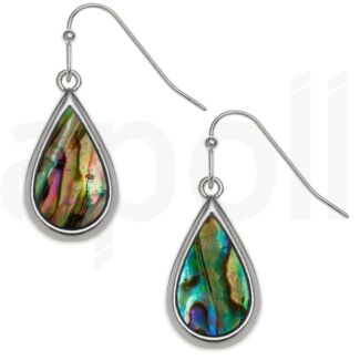 Natural Paua Shell Teardrop Hook Earrings