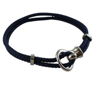 Tribal Men's Two Strand, Plaited Bracelet - Navy (Comes With Jute Bag)