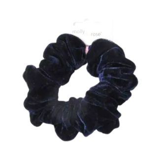 Navy Blue Velvet Hair Scrunchie - 10cm