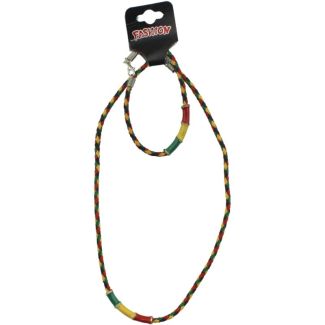 Necklace and Bracelet - Rasta Colour Design 