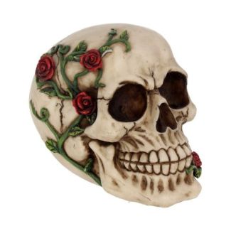 Rose From Beyond Skull Figurine - 15cm