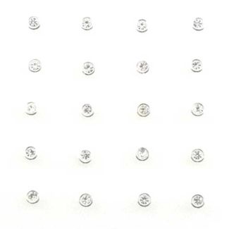 Round Gemset Nose Pins-Clear 3mm