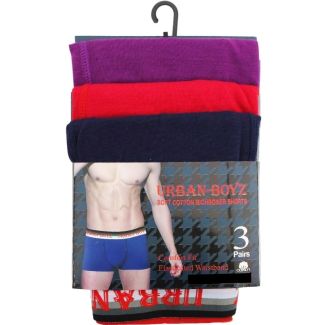 Men's Cotton Rich Plain Boxers (3 Pack) - Medium 