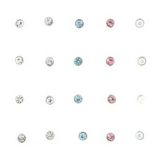  Round Gemset Nose Pins Assorted 3mm