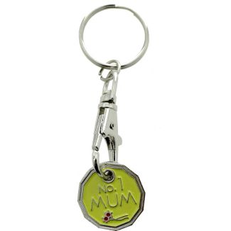 Wholesale Trolley Coin Keyrings-No.1 Mum