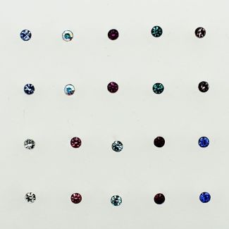 Sterling Silver Cup Nose Wires - Asst. Colours (2 mm)