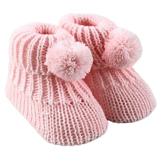 Nursery Time Knitted Baby Boots with Pompoms