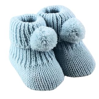 Nursery Time Knitted Baby Boots with Pompoms